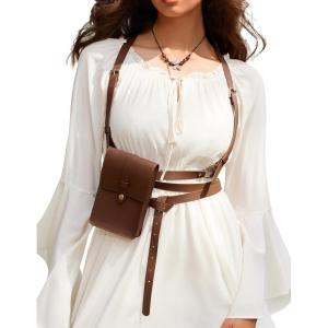 image:imageScarlet Darkness Renaissance Belt Pouch Women Pirate Accessories Body Harness Belt Waist BagCamel