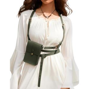image:imageScarlet Darkness Renaissance Belt Pouch Women Pirate Accessories Body Harness Belt Waist BagNavy Green