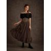 image:imageScarlet Darkness Women Wide Belt Elastic Waist Belt Corset Belts for DressDark Red Coffee