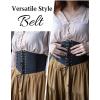 image:imageScarlet Darkness Women Wide Belt Elastic Waist Belt Laceup Corset Belts for DressBlack