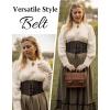 image:imageScarlet Darkness Women Wide Belt Elastic Waist Belt Laceup Corset Belts for DressBrown