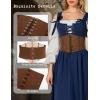 image:imageScarlet Darkness Women Wide Belt Elastic Waist Belt Laceup Corset Belts for DressCamel Brown