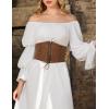 image:imageScarlet Darkness Women Wide Belt Elastic Waist Belt Laceup Corset Belts for DressCamel Brown