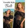 image:imageScarlet Darkness Women Wide Belt Elastic Waist Belt Laceup Corset Belts for DressDark Brown