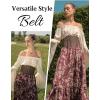 image:imageScarlet Darkness Women Wide Belt Elastic Waist Belt Laceup Corset Belts for DressDark Brown