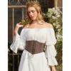 image:imageScarlet Darkness Women Wide Belt Elastic Waist Belt Laceup Corset Belts for DressDark Brown