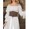 image:imageScarlet Darkness Women Wide Belt Elastic Waist Belt Laceup Corset Belts for DressDark Brown