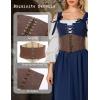 image:imageScarlet Darkness Women Wide Belt Elastic Waist Belt Laceup Corset Belts for DressDark Brown
