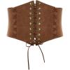 image:imageScarlet Darkness Women Wide Belt Elastic Waist Belt Laceup Corset Belts for DressCamel Brown