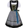image:imageScarlet Darkness Womens German Dirndl Dress Costumes 3 Pieces for Oktoberfest CarnivalBlack Plaid