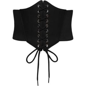 image:imageScarlet Darkness Women Wide Belt Elastic Waist Belt Corset Belts for DressBlack