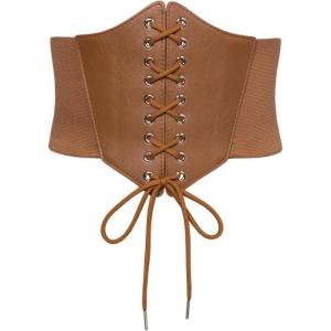 image:imageScarlet Darkness Women Wide Belt Elastic Waist Belt Corset Belts for DressBrown