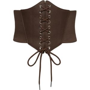 image:imageScarlet Darkness Women Wide Belt Elastic Waist Belt Corset Belts for DressCoffee