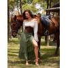 image:imageForest Green Tiered Long Skirt for Women Renaissance Maxi with High Waist and Slit Green L
