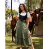 image:imageForest Green Tiered Long Skirt for Women Renaissance Maxi with High Waist and Slit Green L