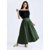image:imageScarlet Darkness Casual Maxi Skirts for Women Renaissance Skirt High Waist A Line Long Skirt Green L