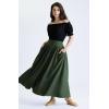 image:imageScarlet Darkness Casual Maxi Skirts for Women Renaissance Skirt High Waist A Line Long Skirt Green L