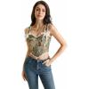 image:imageScarlet Darkness Corset Tops for Women Sweetheart Neckline Fishbone Bodice Floral Corset with Zipper Size 618Green Chrysanthemum