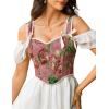 image:imageScarlet Darkness Corset Tops for Women Sweetheart Neckline Fishbone Bodice Floral Corset with Zipper Size 618Sweet Pink Flower