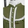 image:imageScarlet Darkness Girls Dresses Long Sleeve Casual High Neck Girl Dress Children Kids Ruffle Trim Outfits Olive Green 10Y
