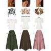 image:imageScarlet Darkness Maxi Skirt for Women High Waist Ruffle Flowy Renaissance Long Skirts with Pockets