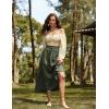 image:imageScarlet Darkness Renaissance Green Skirt Long Skirts for Women Flowy Maxi Skirt Green L