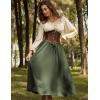 image:imageScarlet Darkness Renaissance Green Skirt Long Skirts for Women Flowy Maxi Skirt Green L