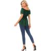 image:imageScarlet Darkness Renaissance Shirt Women Off Shoulder Short Sleeve Tops Summer Peasant Pirate Shirt Peplum Blouse Dark Green XXL