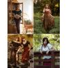 image:imageScarlet Darkness Renaissance Shirt Women Off Shoulder Short Sleeve Tops Summer Peasant Pirate Shirt Peplum Blouse Dark Green XXL