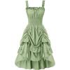 image:imageScarlet Darkness Women 2024 Smocked Dress Square Neck Sleeveless High Low Fairy Dress Steampunk Dress