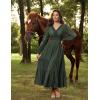 image:imageScarlet Darkness Women Fall Dress Ren Faire Green Renaissance Dresses with Pockets Olive Green XL
