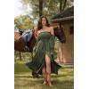 image:imageScarlet Darkness Womens Boho Dress 2026 Summer Off The Shoulder Long Sleeve Renaissance Maxi Dresses with Split
