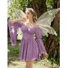 image:imageScarlet Darkness Womens Renaissance Fairy Dress 2026 Summer Boho Off The Shoulder Flowy Corset Mini DressesTaro Purple