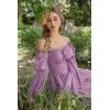 image:imageScarlet Darkness Womens Renaissance Fairy Dress 2026 Summer Boho Off The Shoulder Flowy Corset Mini DressesTaro Purple