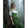 image:imageScarlet Darkness Womens Underbust Corset Top Renaissance Medieval Laceup Boned Fairycore Pirate CorsetsSolid Leaf Green