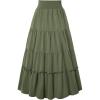 image:imageForest Green Tiered Long Skirt for Women Renaissance Maxi with High Waist and Slit Green L