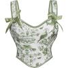 image:imageScarlet Darkness Corset Tops for Women Sweetheart Neckline Fishbone Bodice Floral Corset with Zipper Size 618Green Flower Bird