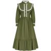 image:imageScarlet Darkness Girls Dresses Long Sleeve Casual High Neck Girl Dress Children Kids Ruffle Trim Outfits Olive Green 10Y