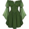 image:imageScarlet Darkness Womens Renaissance Fairy Dress 2026 Summer Boho Off The Shoulder Flowy Corset Mini DressesMatcha Green