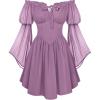 image:imageScarlet Darkness Womens Renaissance Fairy Dress 2026 Summer Boho Off The Shoulder Flowy Corset Mini DressesTaro Purple
