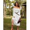 image:imageScarlet Darkness Maxi Skirts for Women White Renaissance Skirt Flowy Long Skirt White L