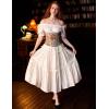 image:imageScarlet Darkness Puff Sleeve Dress for Women Renaissance Cottagecore Dress Ruffle Tiered Boho Midi Summer Dresses