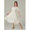 image:imageScarlet Darkness Puff Sleeve Dress for Women Renaissance Cottagecore Dress Ruffle Tiered Boho Midi Summer Dresses