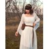 image:imageScarlet Darkness Women Renaissance Costume Bell Sleeve Off Shoulder Maxi Medieval Dress White S