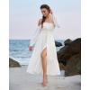 image:imageScarlet Darkness Womens Boho Dress 2026 Summer Off The Shoulder Long Sleeve Renaissance Maxi Dresses with Split White XL
