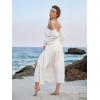 image:imageScarlet Darkness Womens Boho Dress 2026 Summer Off The Shoulder Long Sleeve Renaissance Maxi Dresses with Split White XL