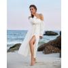image:imageScarlet Darkness Womens Boho Dress 2026 Summer Off The Shoulder Long Sleeve Renaissance Maxi Dresses with Split White XL