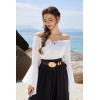 image:imageScarlet Darkness Womens Western Belt for Jeans 2 Gold Buckles PU Leather Renaissance AccessoriesDark Brown