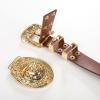 image:imageScarlet Darkness Womens Western Belt for Jeans 2 Gold Buckles PU Leather Renaissance AccessoriesDark Brown