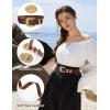 image:imageScarlet Darkness Womens Western Belt for Jeans 2 Gold Buckles PU Leather Renaissance AccessoriesDark Brown